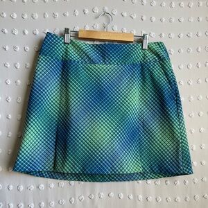 Nike Women’s Dri-Fit Golf Skort Plaid Sz 10‎ Green Blue
